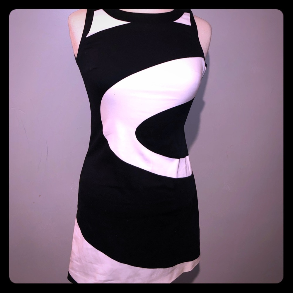 Black & white a-line dress